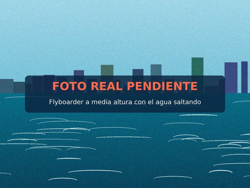 Foto provisional: flyboarder a media altura con el agua saltando