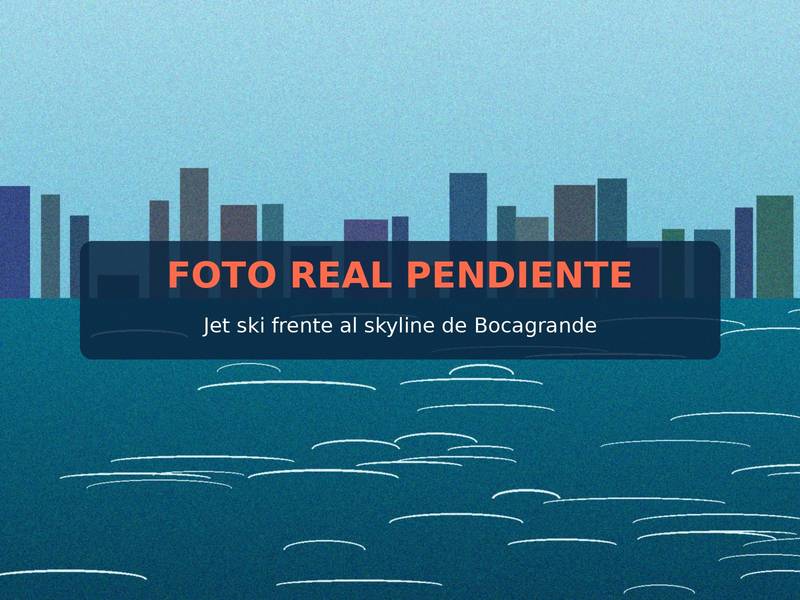 Foto provisional: jet ski frente al skyline de Bocagrande